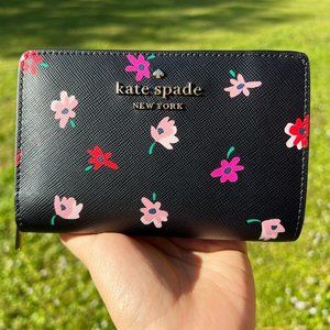 Kate Spade Floral Bifold Wallet Black Multi